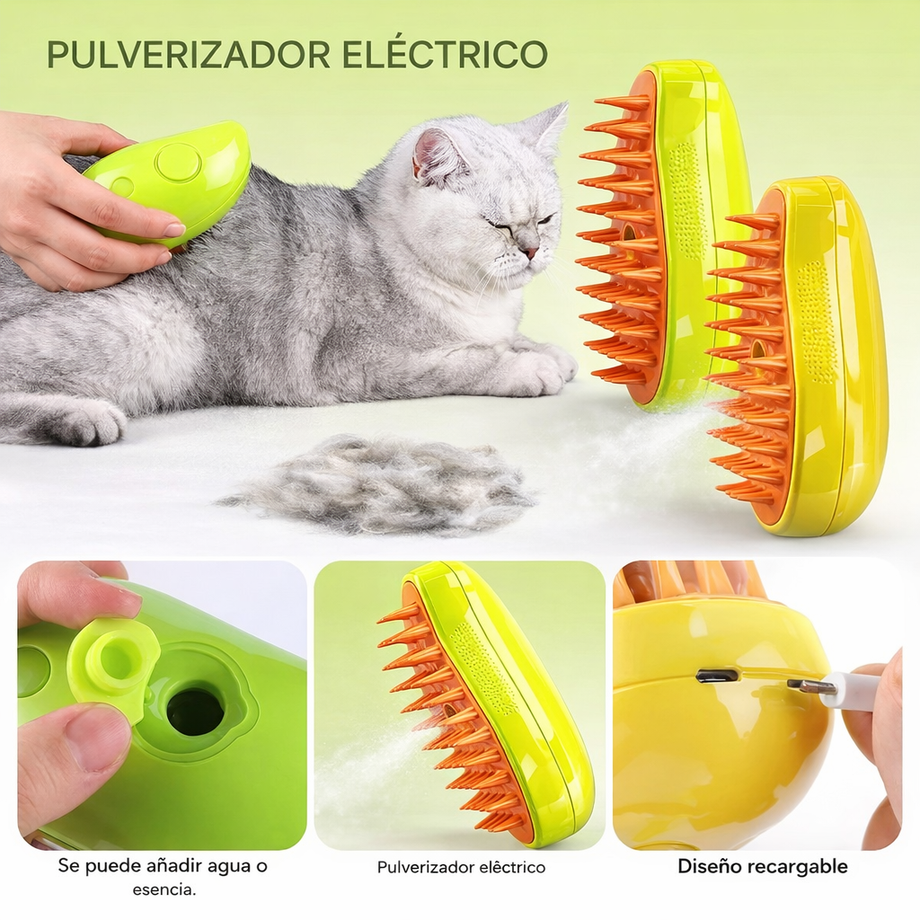 Cepillo de Vapor 3 en 1 para mascotas